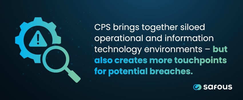CPS brings together siloed operational and information technology environments – but also creates more touchpoints for potential breaches.