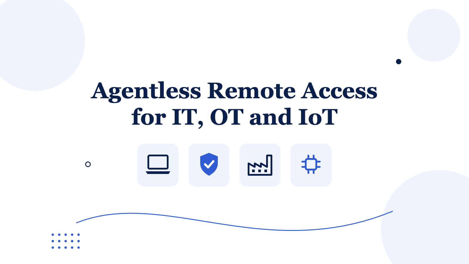 Agentless remote access for IT, OT and IoT